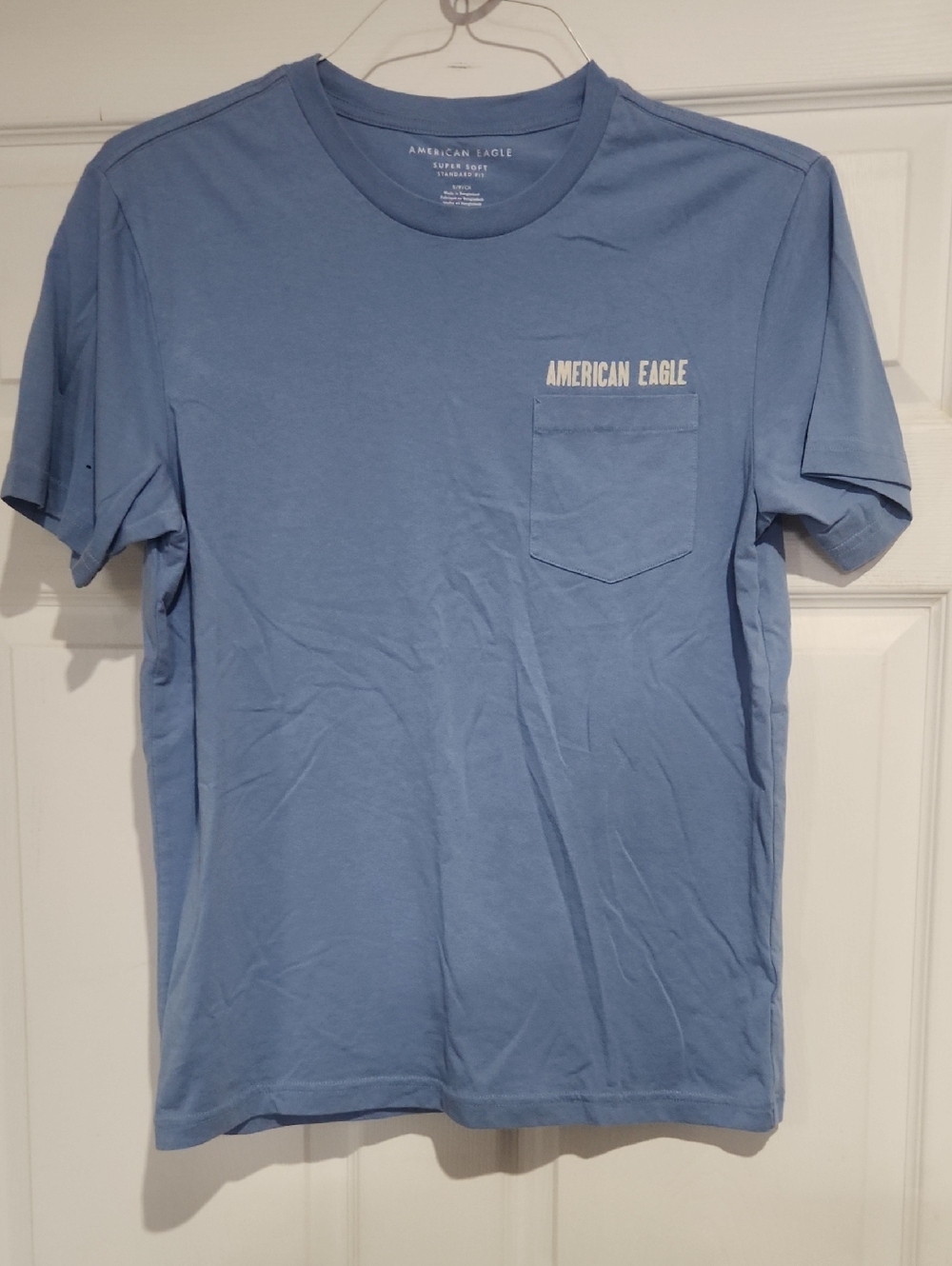 American Eagle Outfitters Light Blue Short-Sleeve Pocket Tee